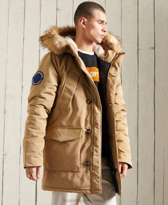 παλτό everest parka άνδρες είδη ένδυσης μπεζ Superdry L02L1079