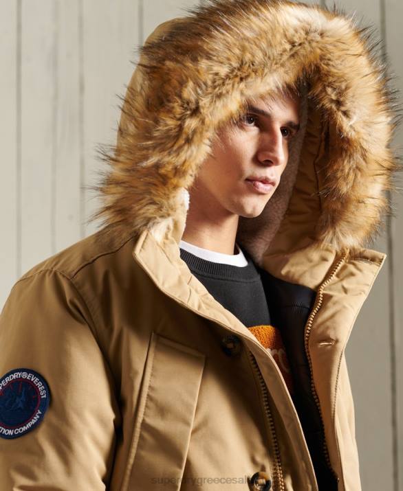 παλτό everest parka άνδρες είδη ένδυσης μπεζ Superdry L02L1079