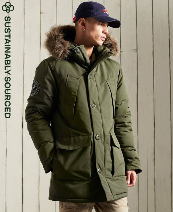 παλτό everest parka άνδρες είδη ένδυσης χακί Superdry L02L1081