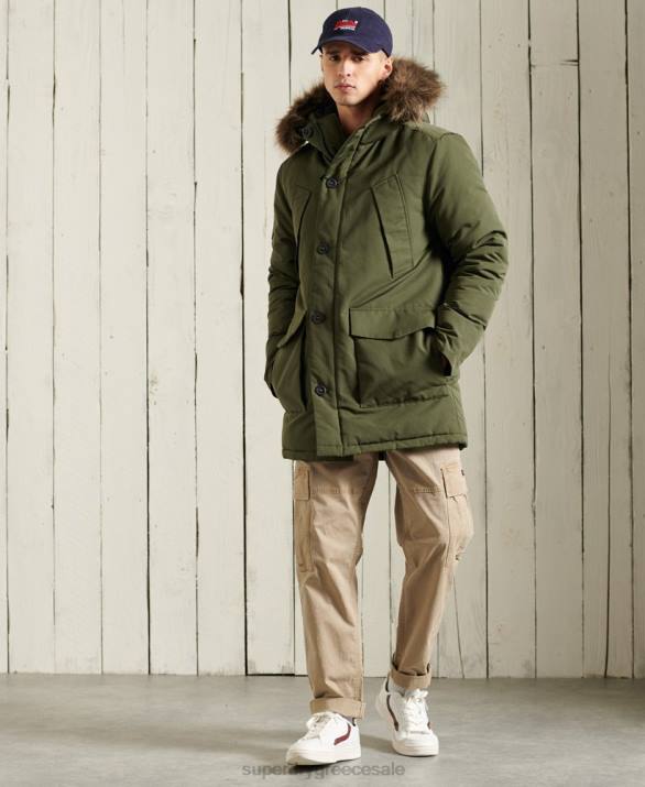 παλτό everest parka άνδρες είδη ένδυσης χακί Superdry L02L1081