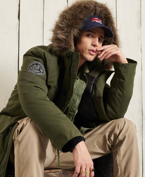 παλτό everest parka άνδρες είδη ένδυσης χακί Superdry L02L1081