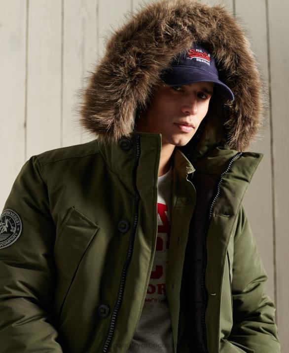 παλτό everest parka άνδρες είδη ένδυσης χακί Superdry L02L1081