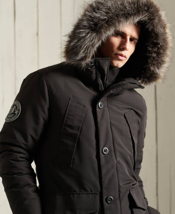 παλτό everest parka άνδρες είδη ένδυσης μαύρος Superdry L02L1157