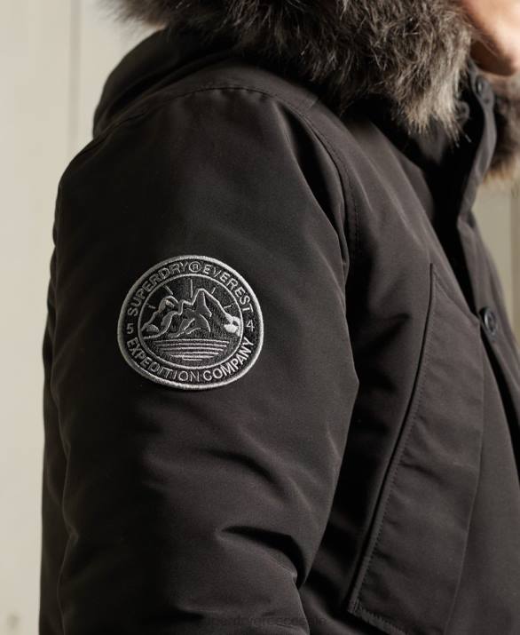 παλτό everest parka άνδρες είδη ένδυσης μαύρος Superdry L02L1157