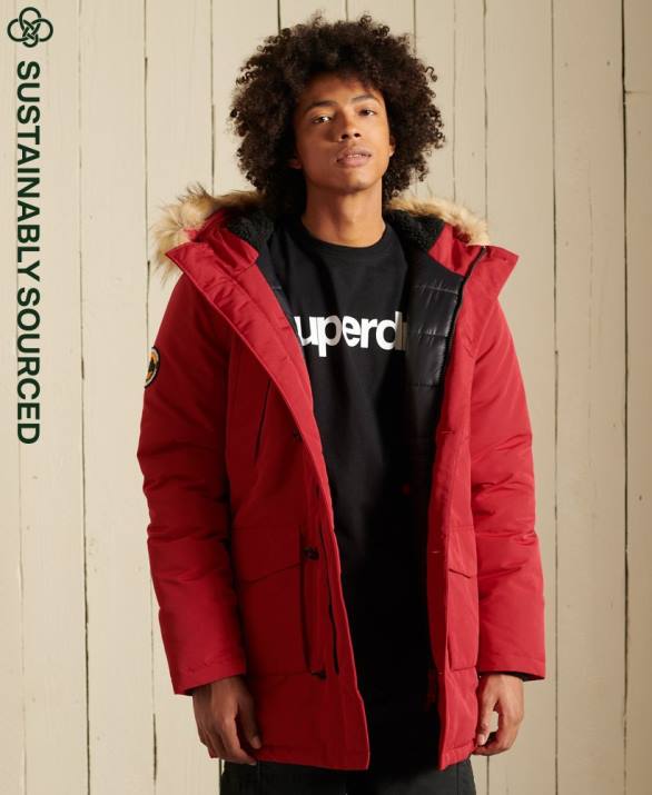 παλτό everest parka άνδρες είδη ένδυσης το κόκκινο Superdry L02L4571