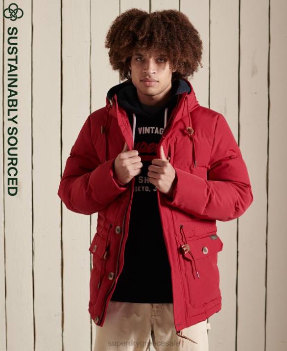 παλτό parka expedition άνδρες είδη ένδυσης το κόκκινο Superdry L02L4486