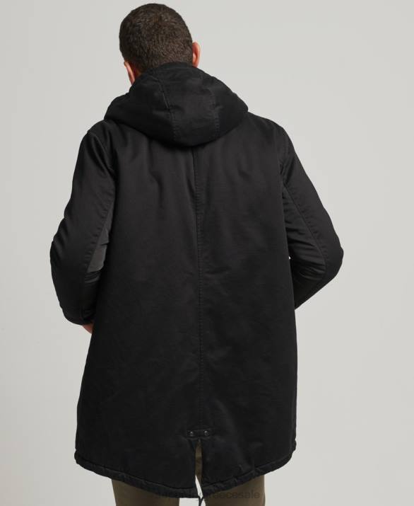 παλτό parka fishtail άνδρες είδη ένδυσης μαύρος Superdry L02L4472