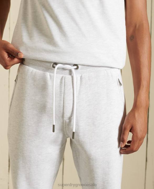 λογότυπο πυρήνα βουρτσισμένο joggers άνδρες είδη ένδυσης ανοιχτό γκρι Superdry L02L6445