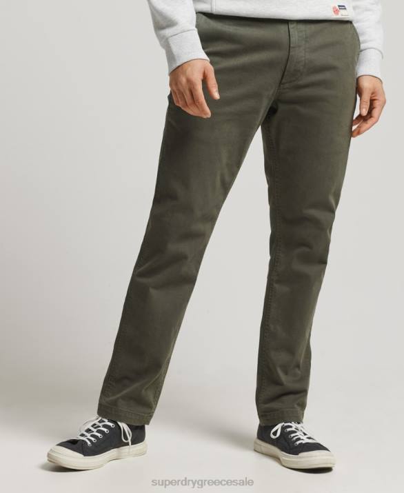 officers slim chino παντελόνι άνδρες είδη ένδυσης πράσινος Superdry L02L6464