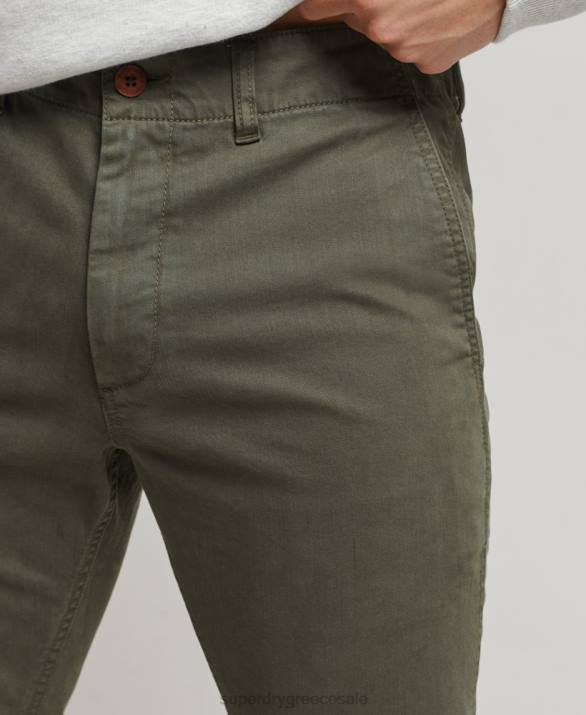 officers slim chino παντελόνι άνδρες είδη ένδυσης πράσινος Superdry L02L6464