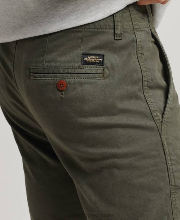 officers slim chino παντελόνι άνδρες είδη ένδυσης πράσινος Superdry L02L6464