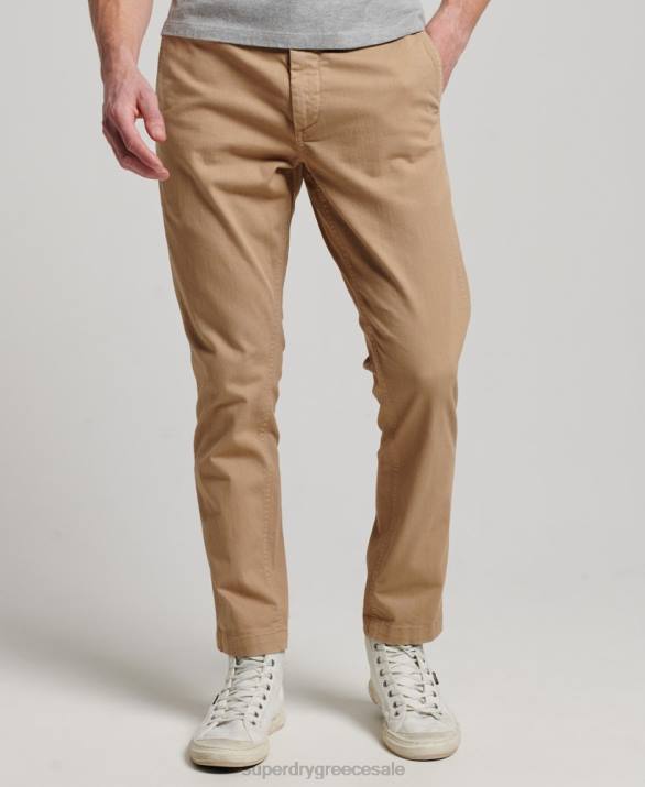 officers slim chino παντελόνι άνδρες είδη ένδυσης μπεζ Superdry L02L91