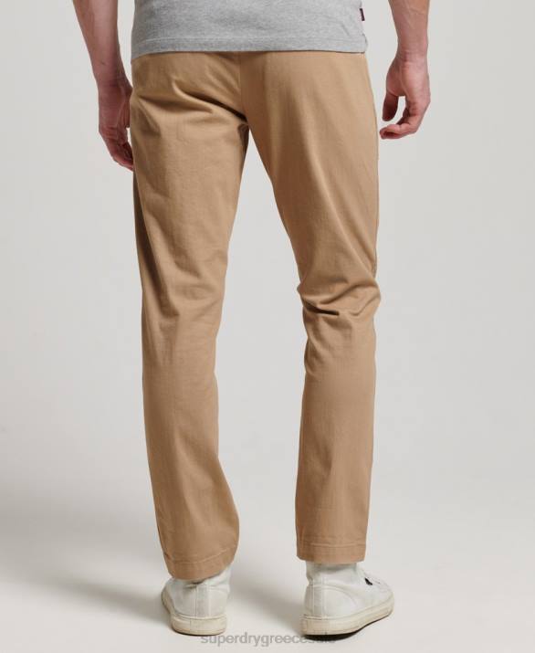 officers slim chino παντελόνι άνδρες είδη ένδυσης μπεζ Superdry L02L91