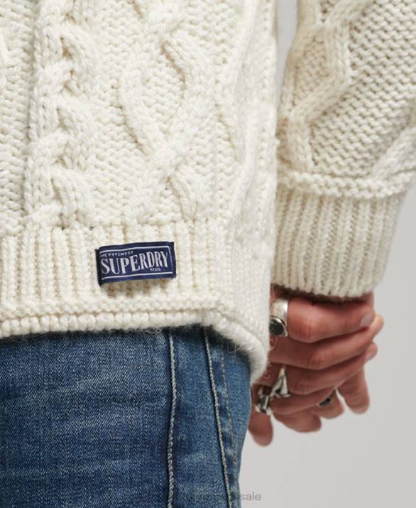 Fairisle crew πλεκτό jumper άνδρες είδη ένδυσης κρέμα Superdry L02L5244