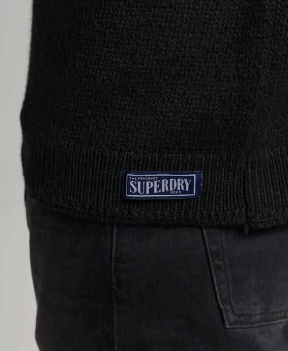 Fairisle crew πλεκτό jumper άνδρες είδη ένδυσης μαύρος Superdry L02L5246