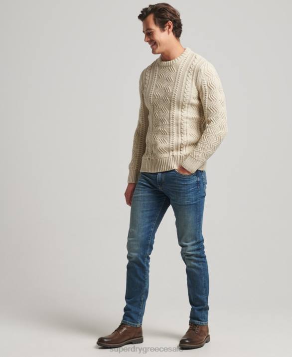 Jacob crew jumper άνδρες είδη ένδυσης κρέμα Superdry L02L1305