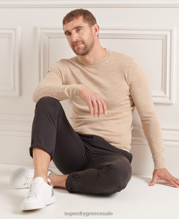 στούντιο Merino crew jumper άνδρες Superdry είδη ένδυσης 00T2R5297 μπεζ