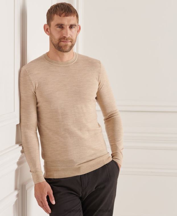 στούντιο Merino crew jumper άνδρες Superdry είδη ένδυσης 00T2R5297 μπεζ