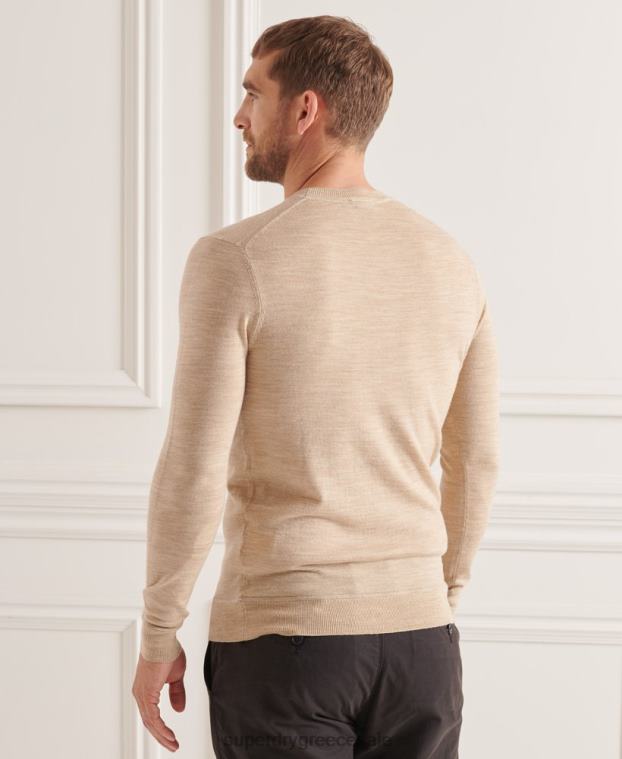 στούντιο Merino crew jumper άνδρες Superdry είδη ένδυσης 00T2R5297 μπεζ