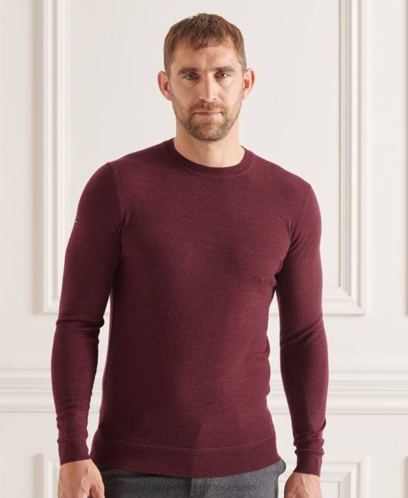 στούντιο Merino crew jumper άνδρες είδη ένδυσης το κόκκινο Superdry L02L1331