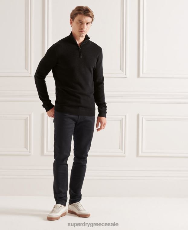 στούντιο Merino henley jumper άνδρες Superdry είδη ένδυσης 00T2R5294 μαύρος