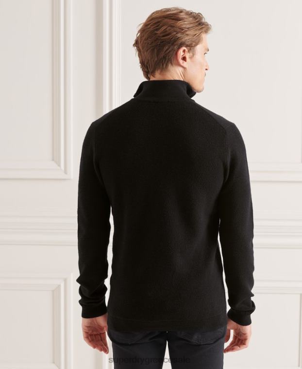 στούντιο Merino henley jumper άνδρες Superdry είδη ένδυσης 00T2R5294 μαύρος