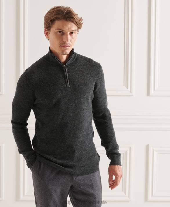 στούντιο Merino henley jumper άνδρες είδη ένδυσης σκούρο γκρι Superdry L02L1293