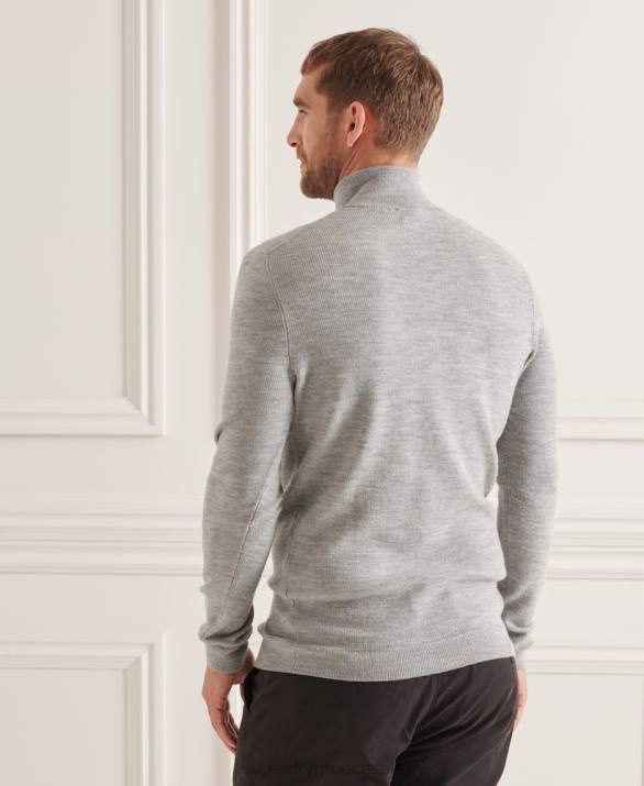 στούντιο Merino henley jumper άνδρες είδη ένδυσης γκρί Superdry L02L1295