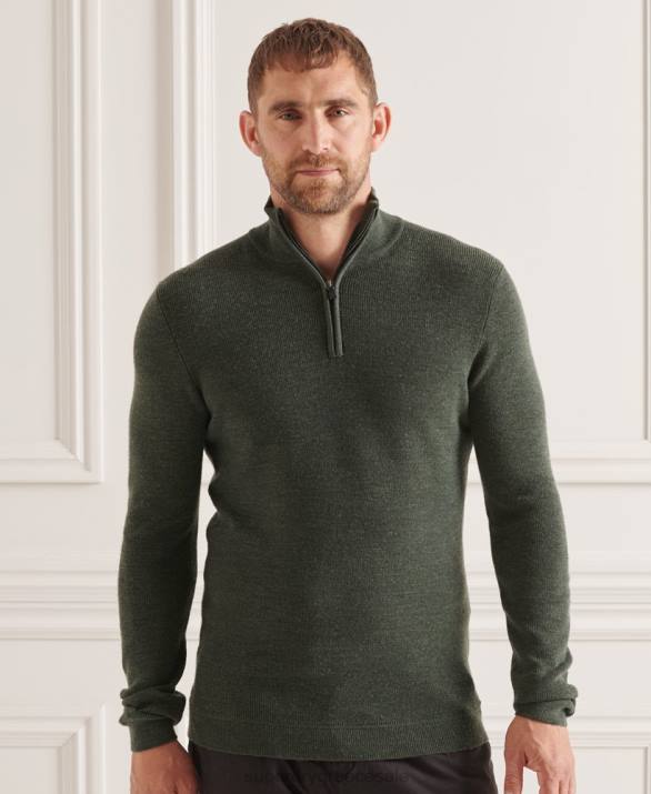 στούντιο Merino henley jumper άνδρες είδη ένδυσης πράσινος Superdry L02L1324