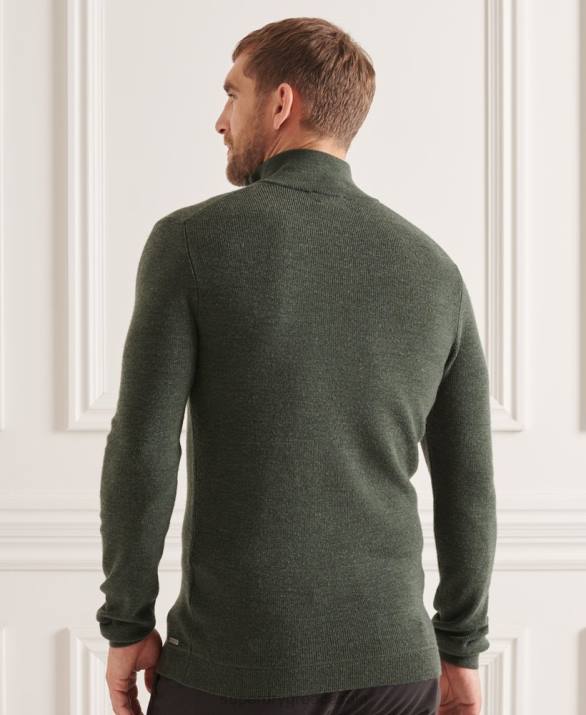 στούντιο Merino henley jumper άνδρες είδη ένδυσης πράσινος Superdry L02L1324