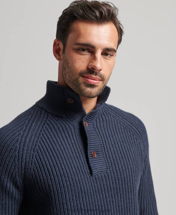 henley jumper άνδρες είδη ένδυσης ΠΟΛΕΜΙΚΟ ΝΑΥΤΙΚΟ Superdry L02L1255