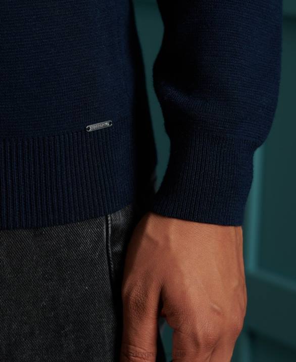 πορτοκαλί ετικέτα βαμβακερό henley jumper άνδρες είδη ένδυσης ΠΟΛΕΜΙΚΟ ΝΑΥΤΙΚΟ Superdry L02L1345