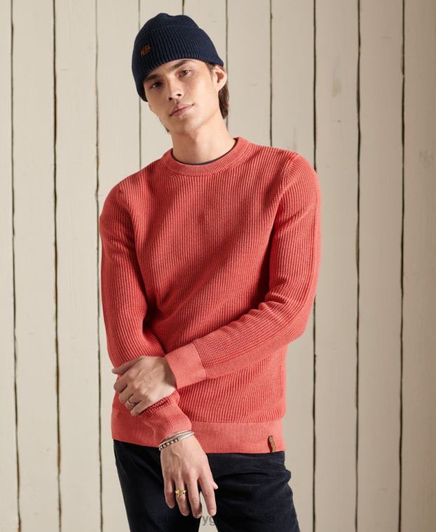 ακαδημία βαμμένο ανάγλυφο jumper άνδρες Superdry είδη ένδυσης 00T2R5300 το κόκκινο