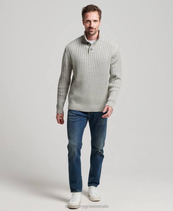 ραβδωτό jumper henley άνδρες είδη ένδυσης γκρί Superdry L02L5261