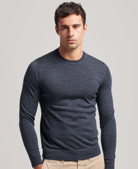 jumper λαιμού merino crew άνδρες είδη ένδυσης μπλε Superdry L02L1260