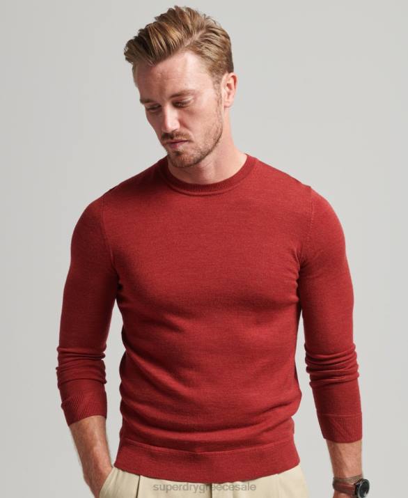 jumper λαιμού merino crew άνδρες είδη ένδυσης το κόκκινο Superdry L02L1290