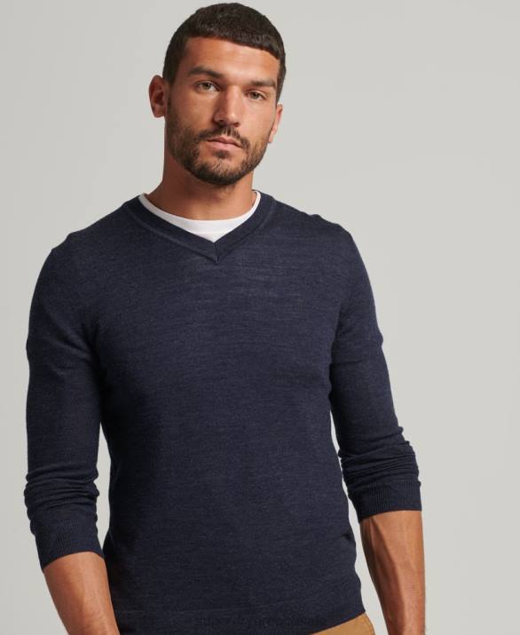 jumper merino v-neck άνδρες είδη ένδυσης ΠΟΛΕΜΙΚΟ ΝΑΥΤΙΚΟ Superdry L02L1246