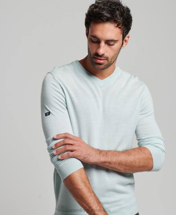 jumper merino v-neck άνδρες είδη ένδυσης πράσινος Superdry L02L5267