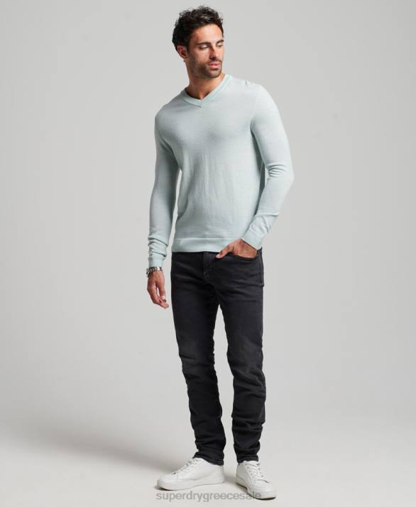 jumper merino v-neck άνδρες είδη ένδυσης πράσινος Superdry L02L5267