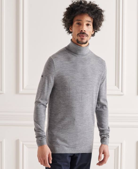 jumper rollneck merino άνδρες είδη ένδυσης ανοιχτό γκρι Superdry L02L1335