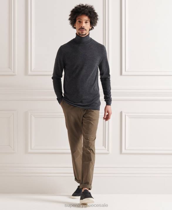 jumper rollneck merino άνδρες είδη ένδυσης σκούρο γκρι Superdry L02L1336