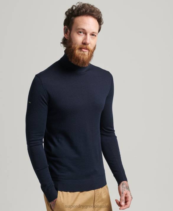 στούντιο merino roll neck jumper άνδρες είδη ένδυσης ΠΟΛΕΜΙΚΟ ΝΑΥΤΙΚΟ Superdry L02L1274