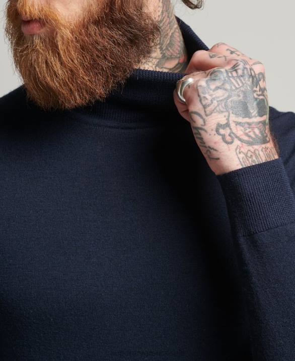 στούντιο merino roll neck jumper άνδρες είδη ένδυσης ΠΟΛΕΜΙΚΟ ΝΑΥΤΙΚΟ Superdry L02L1274