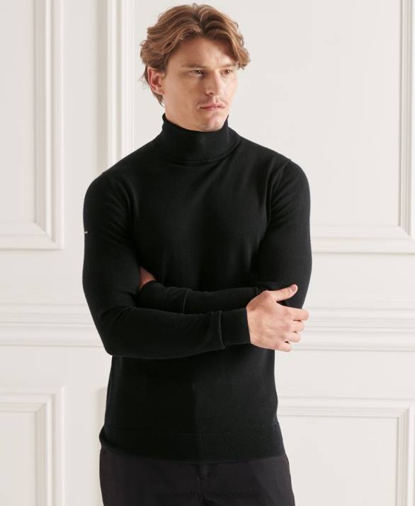 στούντιο merino roll neck jumper άνδρες είδη ένδυσης μαύρος Superdry L02L1311