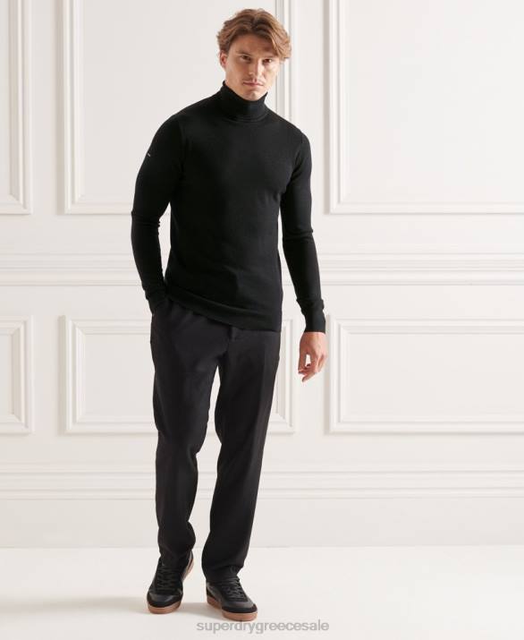 στούντιο merino roll neck jumper άνδρες είδη ένδυσης μαύρος Superdry L02L1311