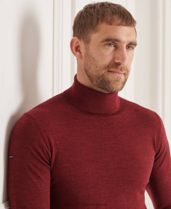 στούντιο merino roll neck jumper άνδρες είδη ένδυσης το κόκκινο Superdry L02L1325