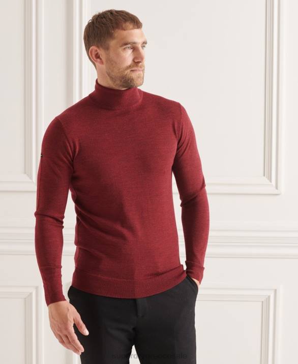 στούντιο merino roll neck jumper άνδρες είδη ένδυσης το κόκκινο Superdry L02L1325