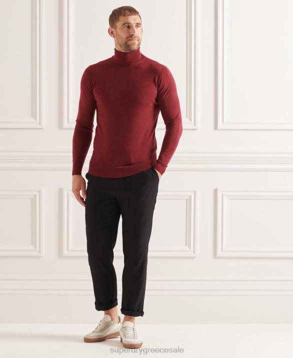 στούντιο merino roll neck jumper άνδρες είδη ένδυσης το κόκκινο Superdry L02L1325