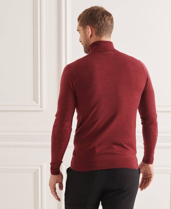 στούντιο merino roll neck jumper άνδρες είδη ένδυσης το κόκκινο Superdry L02L1325