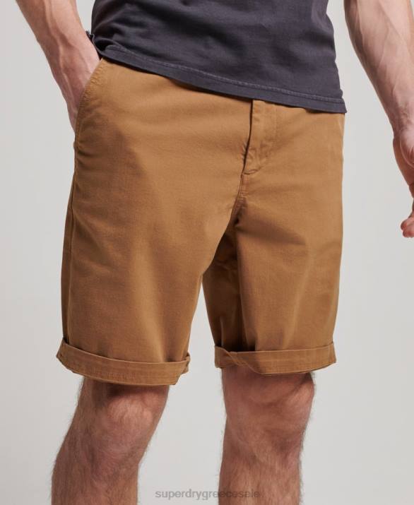 σορτς chino officer άνδρες είδη ένδυσης καφέ Superdry L02L17